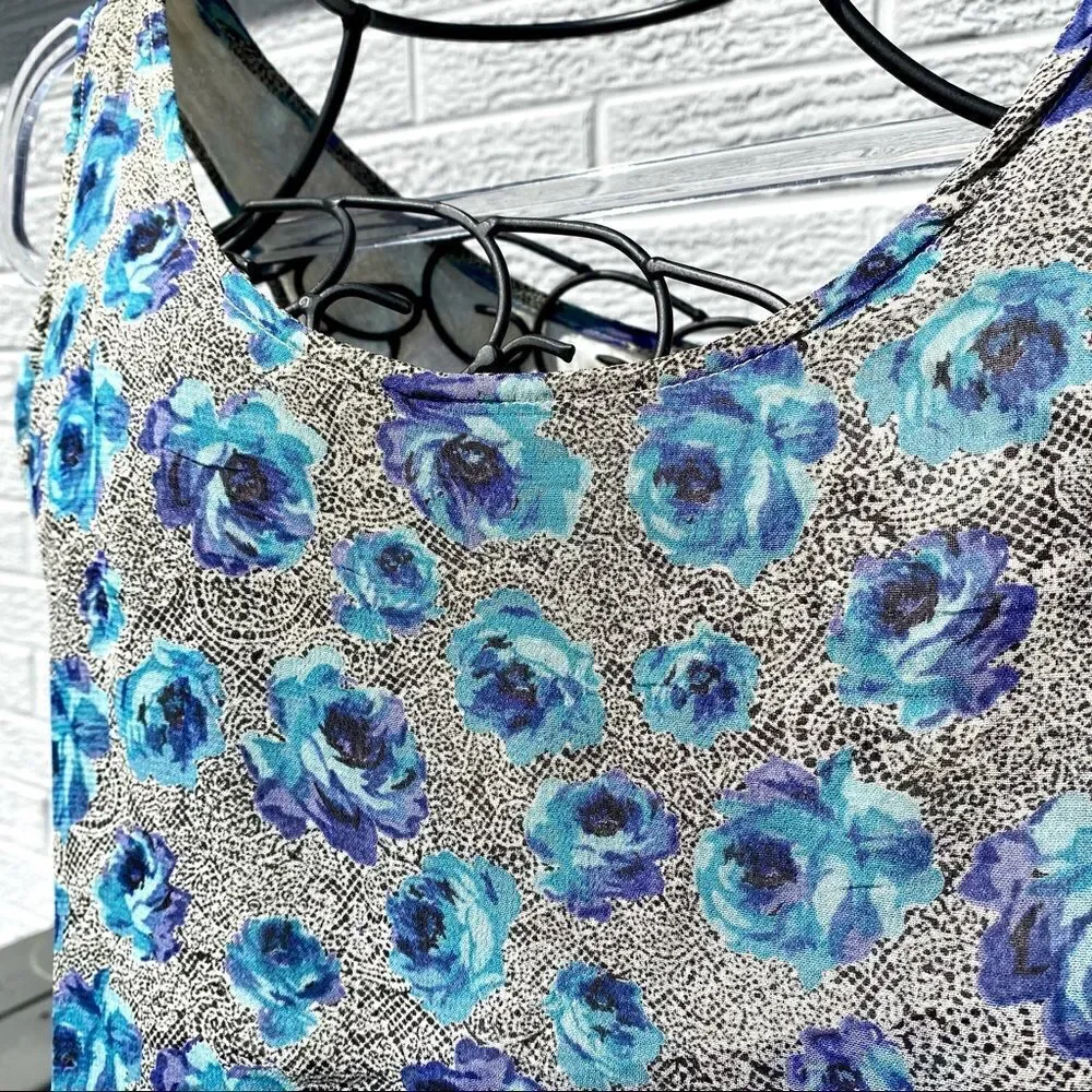 SACRED THREADS BOHO SYMMETRICALLY LAYERED FLORAL DRESS S/M NWT